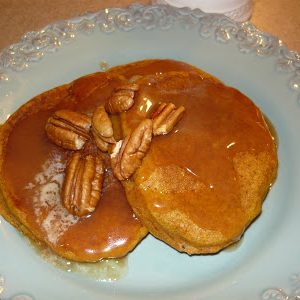 Pumpkin Pancakes with Apple Cider Syrup