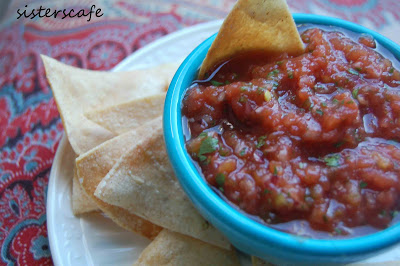 One Minute Salsa and Healthy Baked Chips