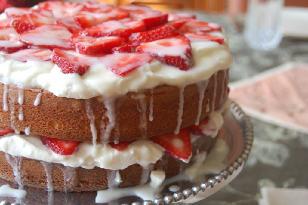 Strawberry Shortcake with Almond Glaze