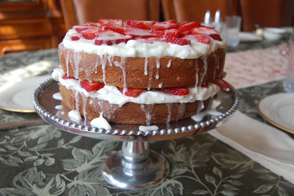 Strawberry Shortcake with Almond Glaze