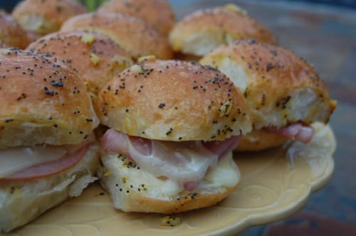 Hot Ham and Swiss Poppyseed Sliders