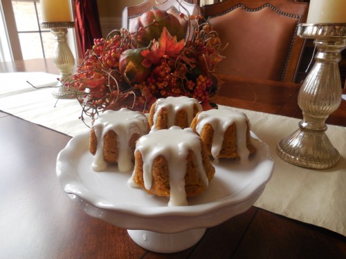 Pumpkin Spice Cake with Buttercream Drizzle