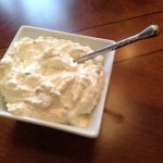 Savory Cream Cheese Spread in a square bowl