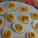 tray of deviled eggs