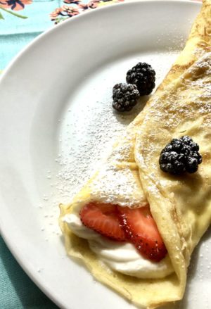 cream filled crepes roll up pancakes