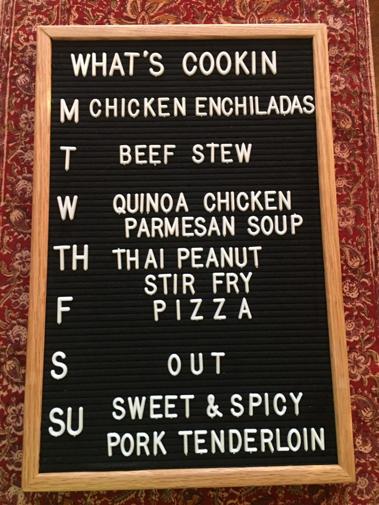 weekly menu