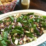 Sweet and Spicy Spinach Salad with Maple Cider Vinaigrette