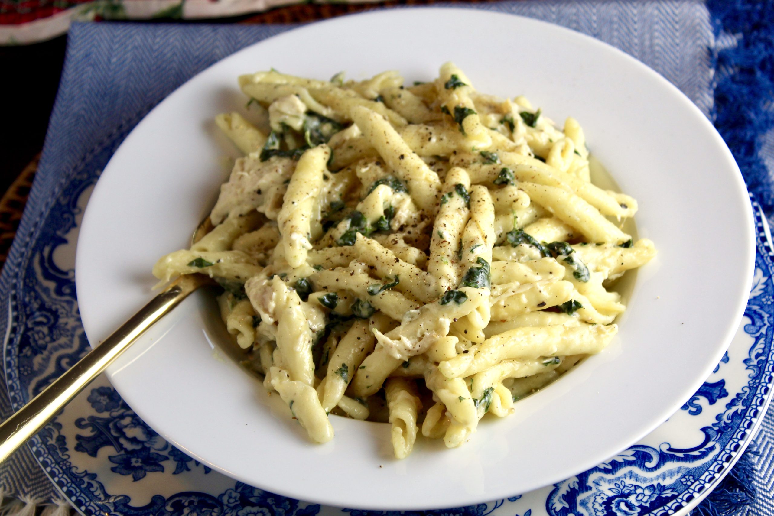 Creamy spinach and Pepper Pasta