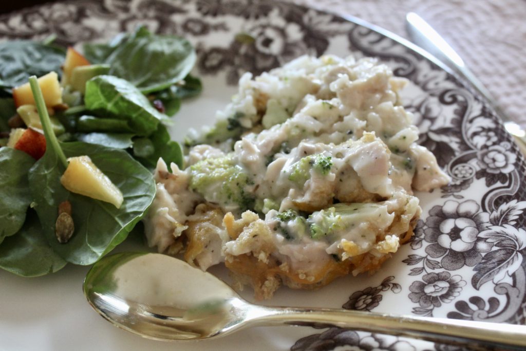 Cheesy Chicken Broccoli and Rice Bake