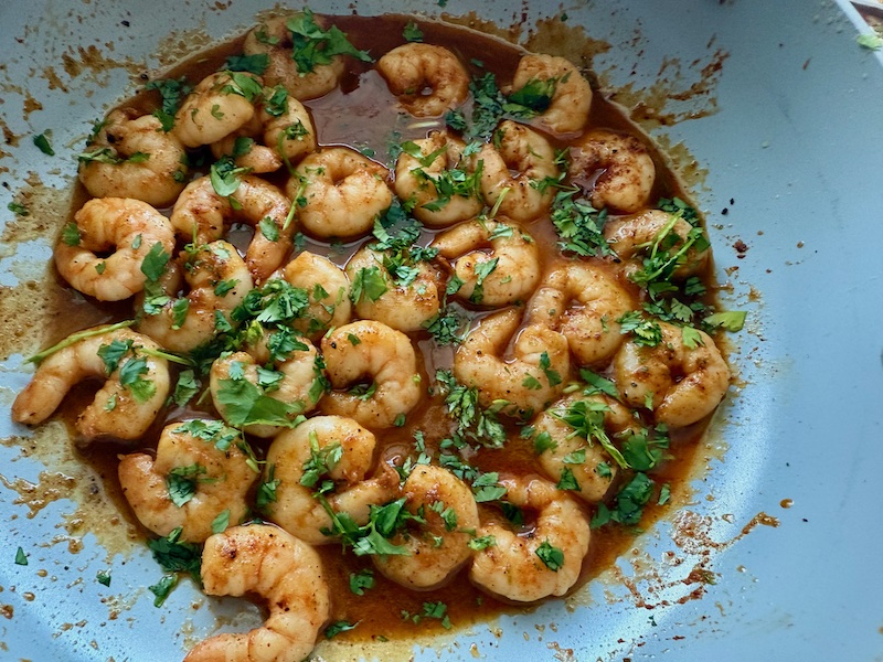 HOney Lime Shrimp in pan